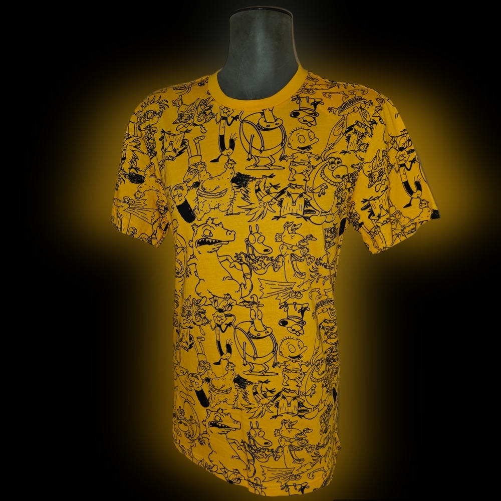 Nickelodeon VINTAGE T-Shirt | Graphic Tee 90s Small Yellow / Mustard / Gold